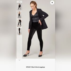 Spanx black velvet leggings women's size 1X